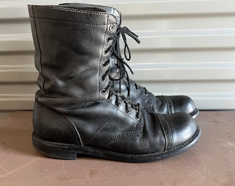 Bates Floataways Military Combat Boots Black Leather Size 13 Good Condition Broke In