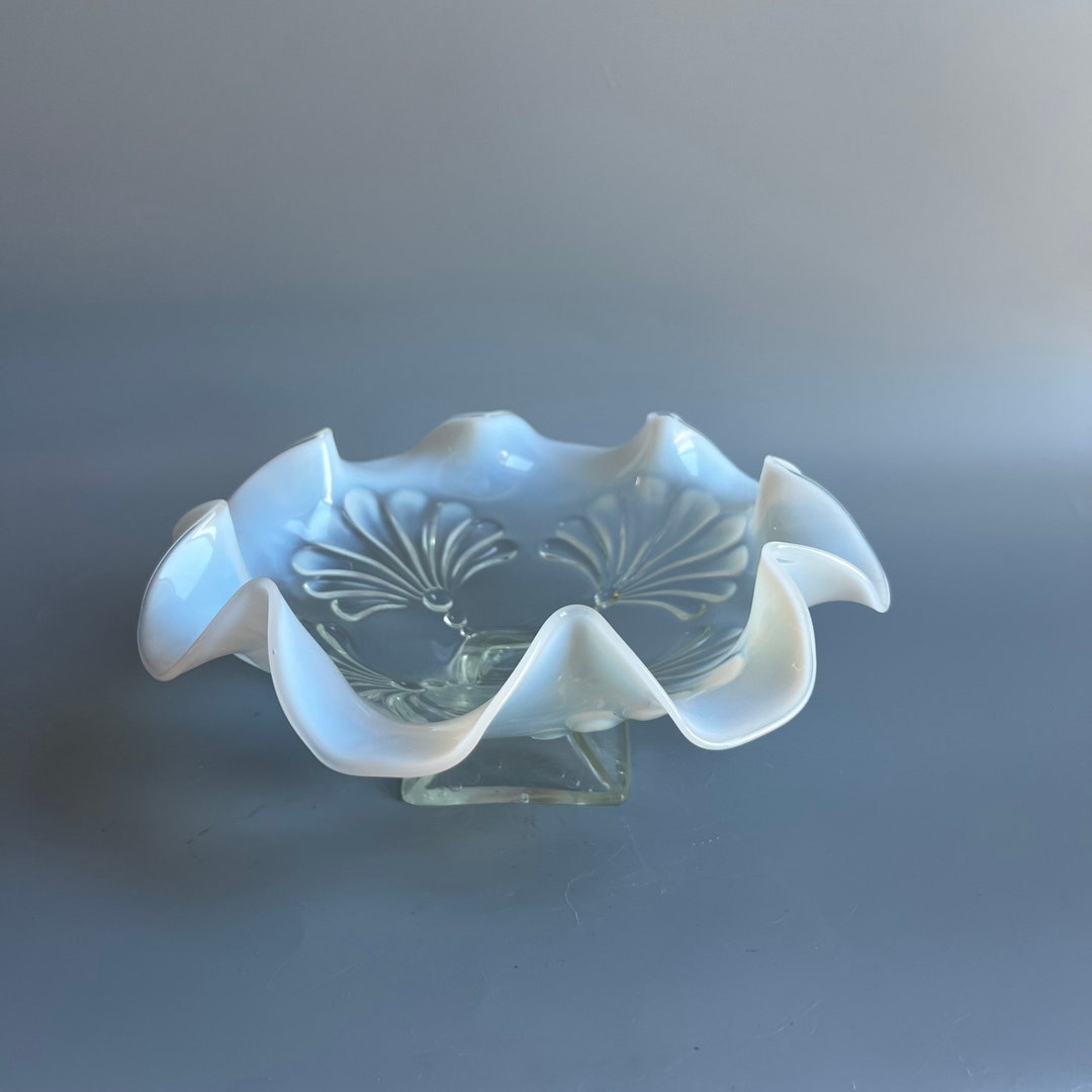 アクアブルー オパールセント キャンディディッシュ 花模様の蓋 アクア