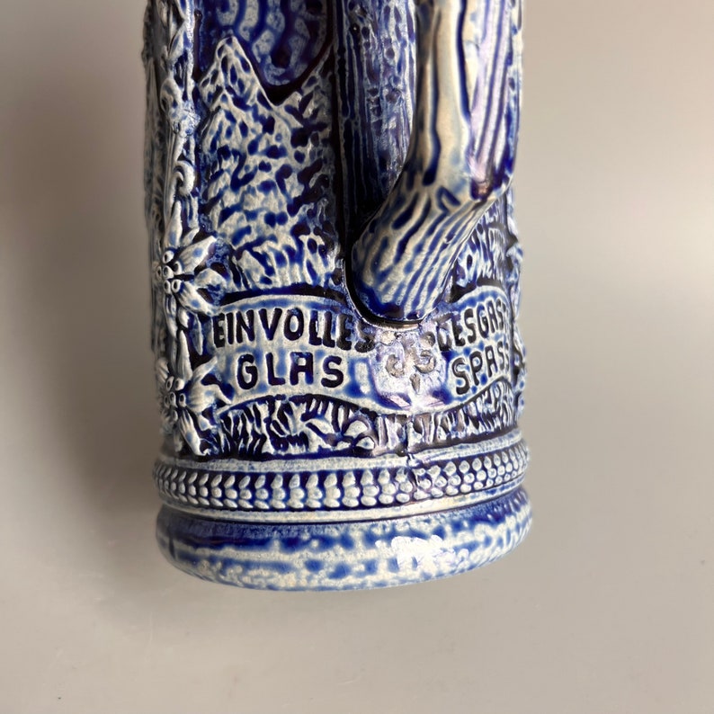 Gerz Beer Stein W Germany Cobalt Blue and Gray Ein Volles Glas Etsy