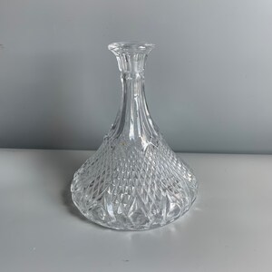 Vintage Lead Crystal Decanter Flat Bottom NO Stopper Whiskey
