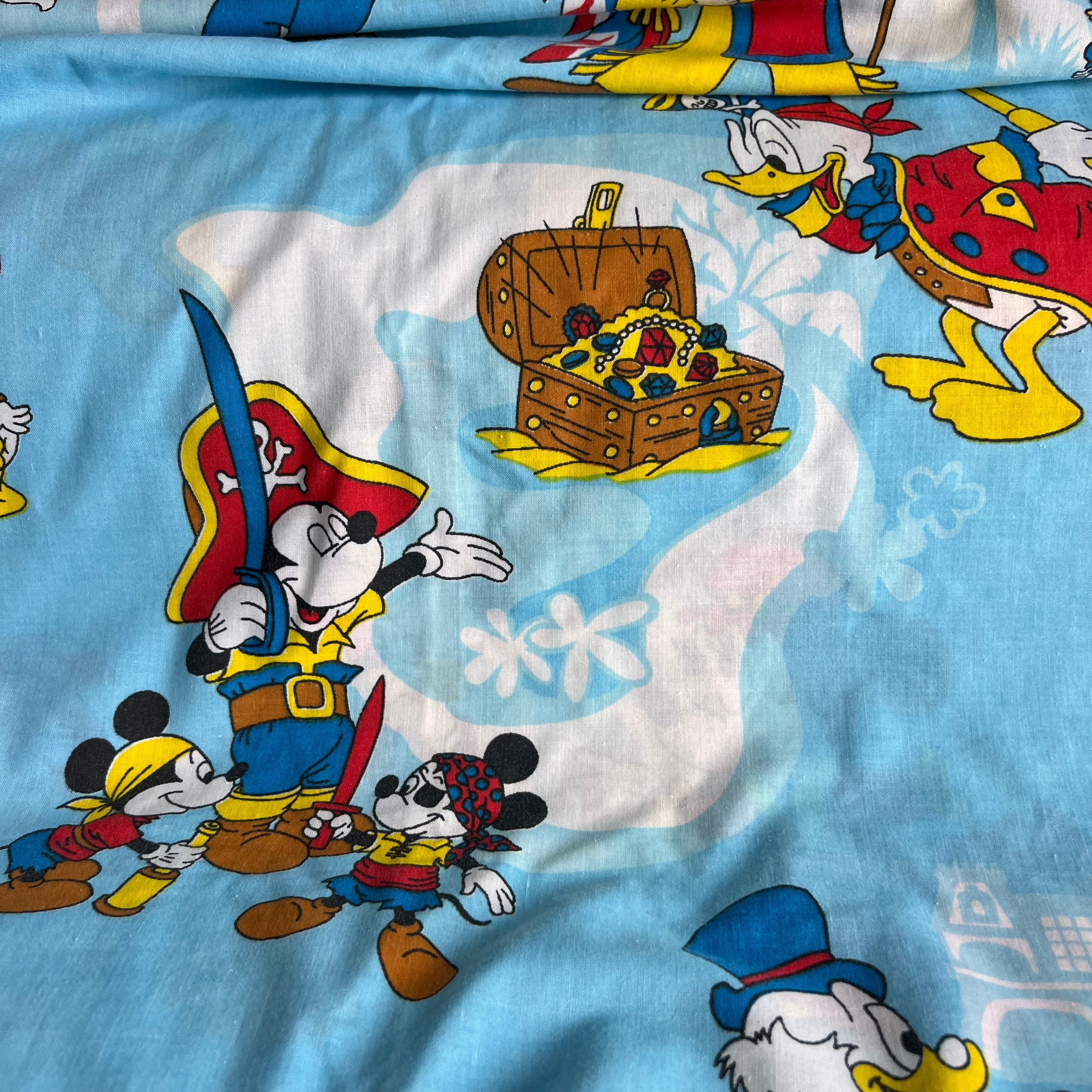 Drap Plat Vintage Disney Mickey & Friends Taille Twin – Très Rare Et Propre !