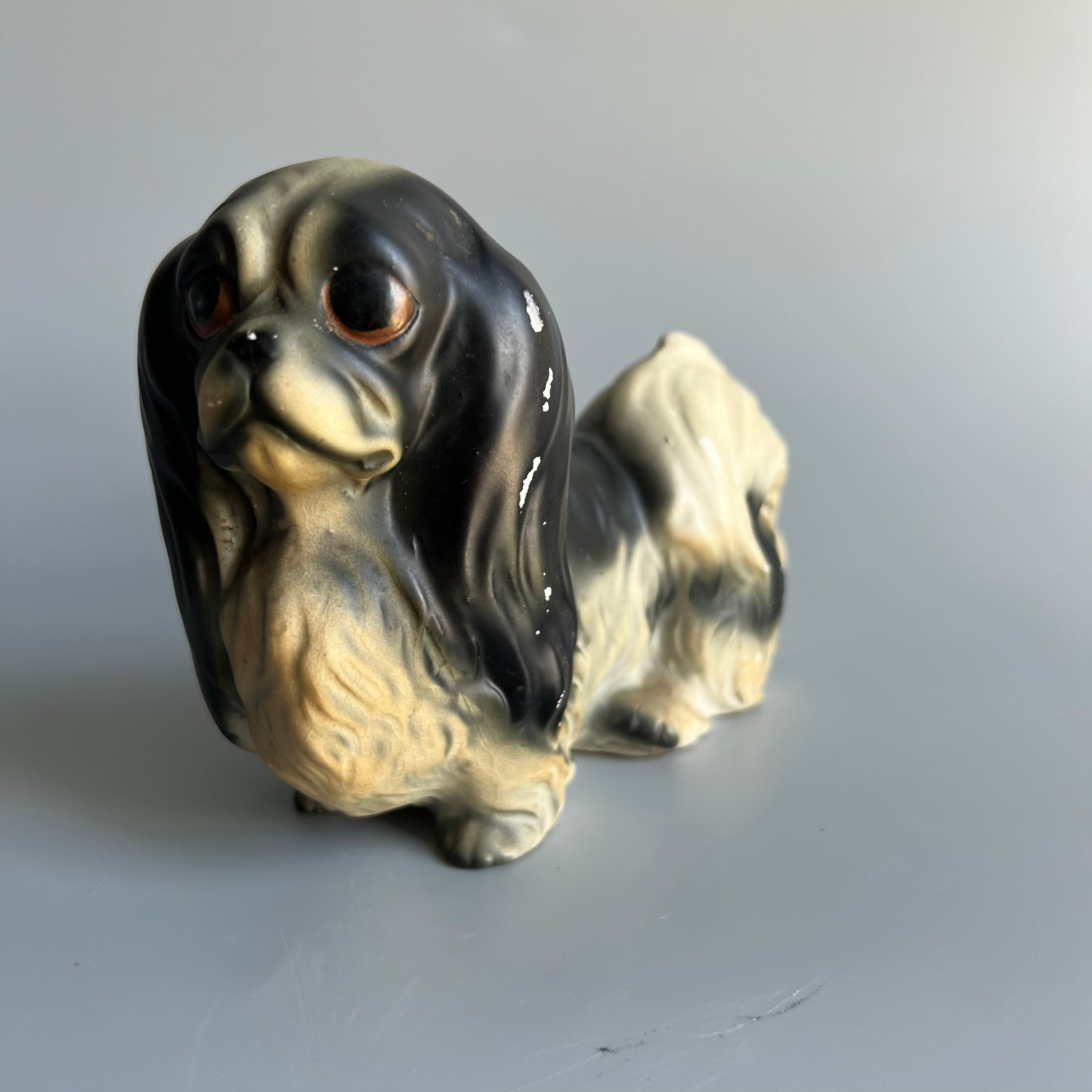 ヴィンテージ 犬の置物 ペキニーズ 陶器 黒とベージュ - Etsy 日本