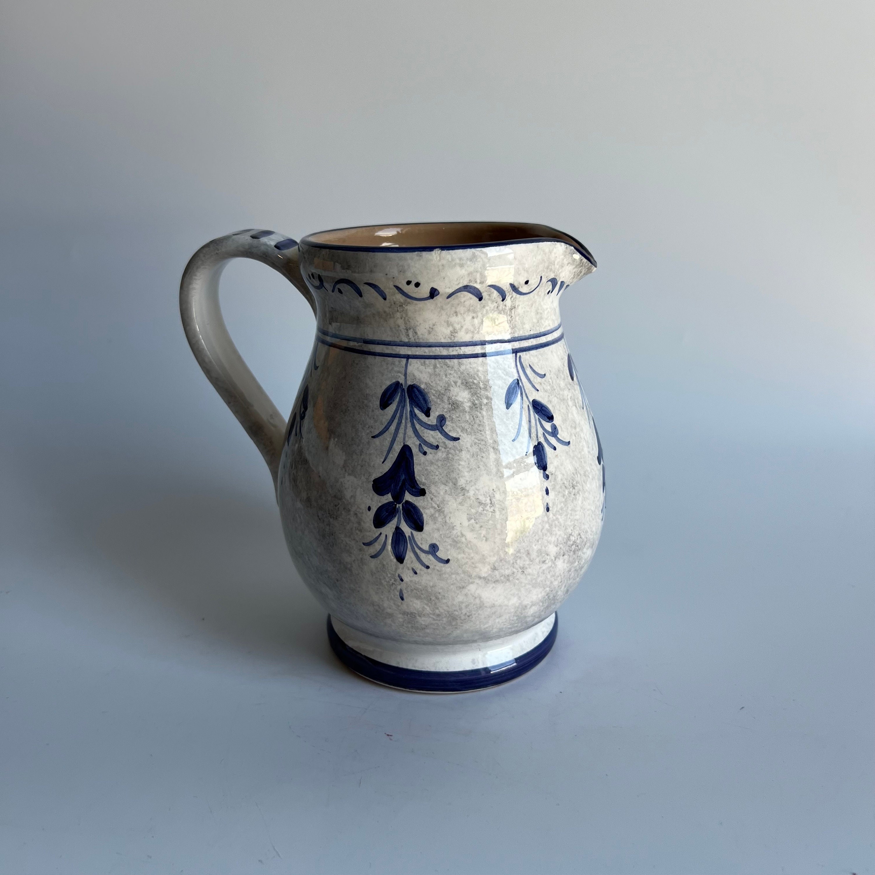Vintage Italian Eden Ceramic Carafe Pitcher Blue Gray Italy Mid C. - Ruby  Lane