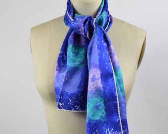 Vera Scarf Blue and Purple Long Rectangle by Vera Neumann