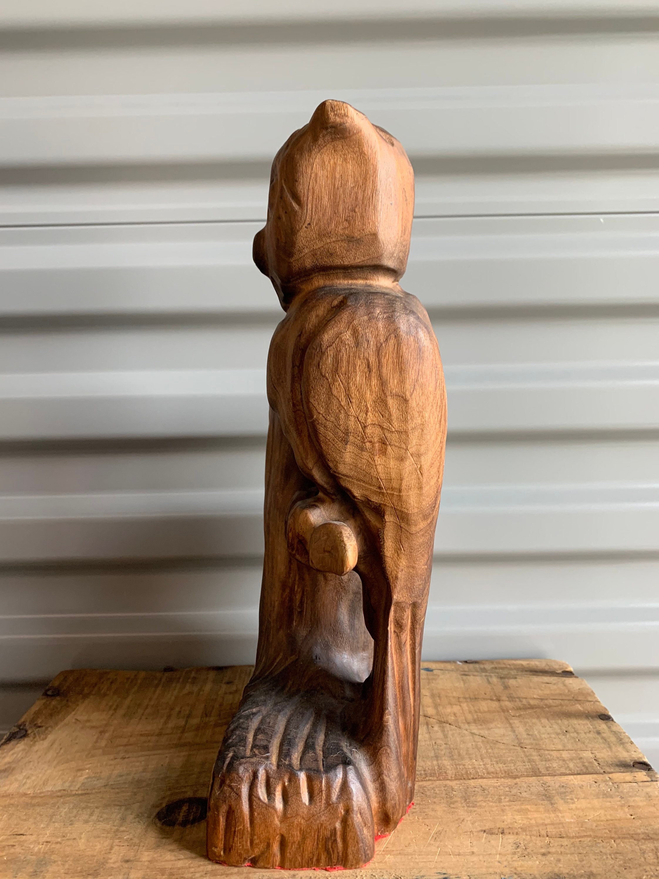 Art Objects Carved Horn Rustic Cabin Decor Vintage Owl Figurine Art