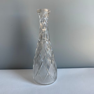 Vintage Lead Crystal Decanter Round with Swirl Neck LEAKS Display Only