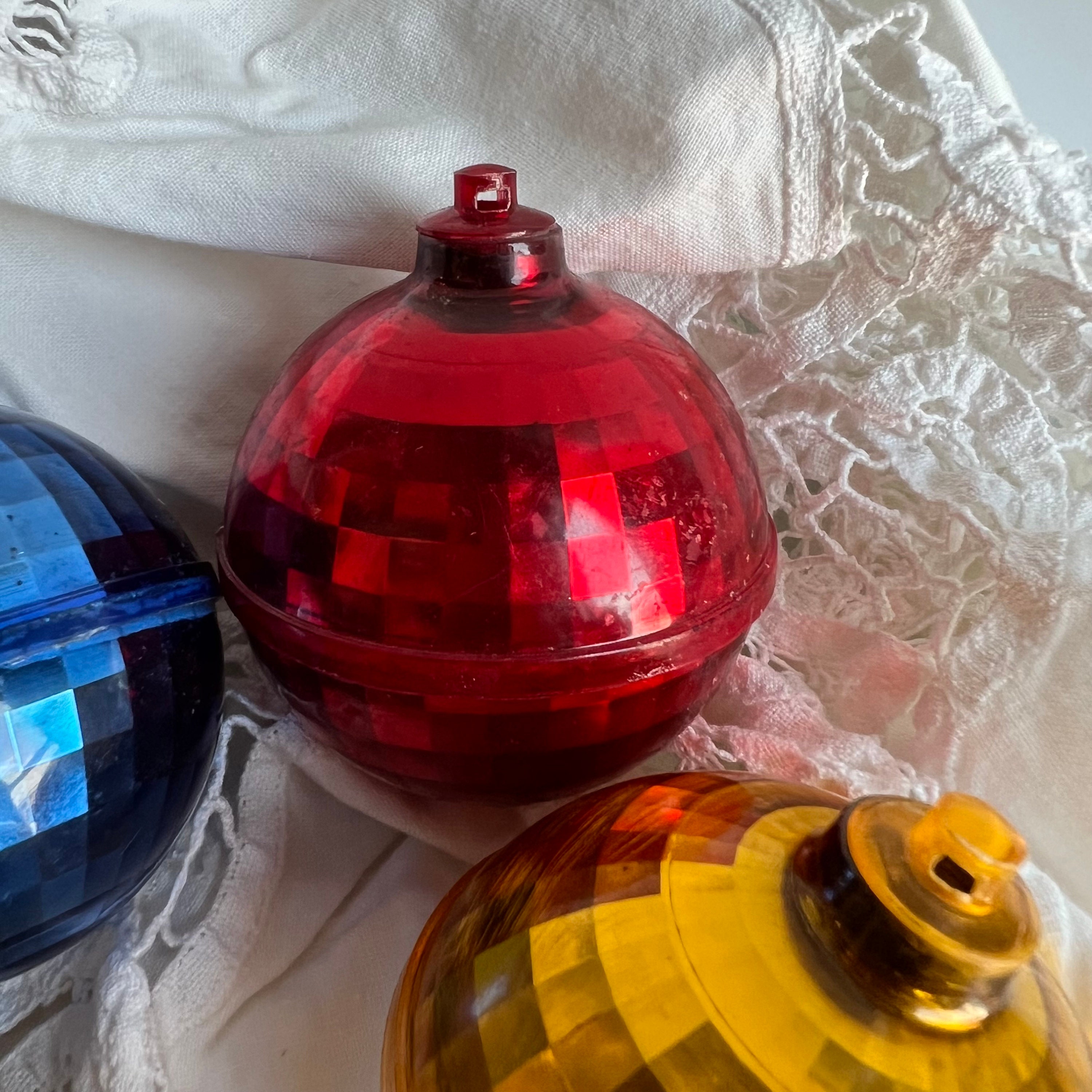 5 Plastic Disco Ball Christmas Ornaments 2 1 4 Red and Silver Blue and Gold Etsy Canada