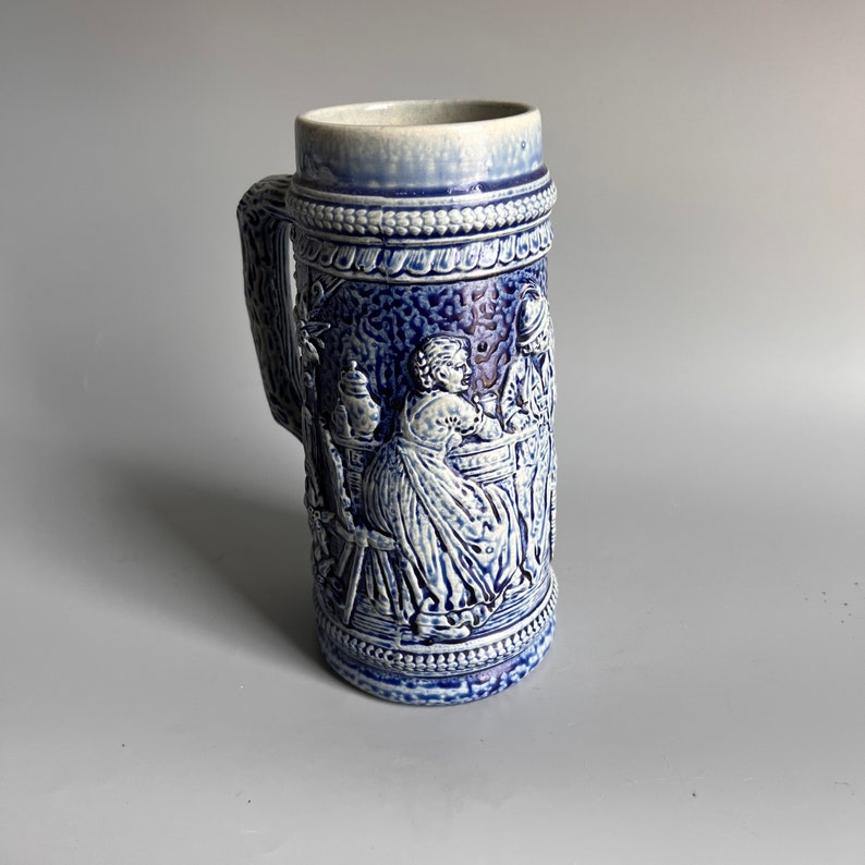 Gerz Beer Stein W Germany Cobalt Blue and Gray Ein Volles Glas Etsy