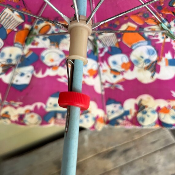 Vintage Childs Umbrella with Kokeshi Handle Kawai… - image 8