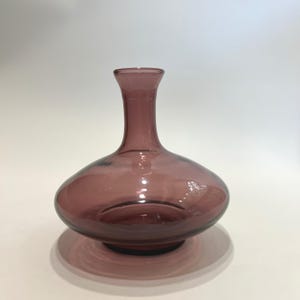 Purple Glass Bottle Hand Blown with Nice Shape 6" Tall