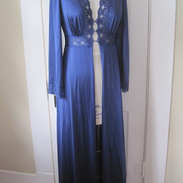 Vintage Robe Midnight Blue Long and Sexy Size Small