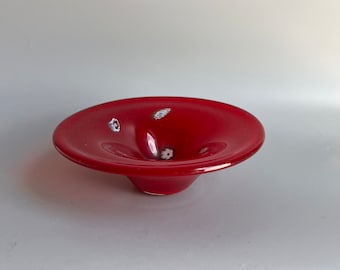 ラージXLヴィンテージレッドムラーノガラス「スプラッシュ」ボウル