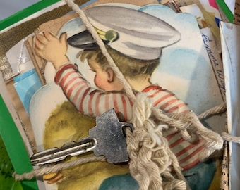 Vintage Ephemera Pack: 50+ Konvolut, Fotos, Postkarten, Briefmarken, 1910-1970s
