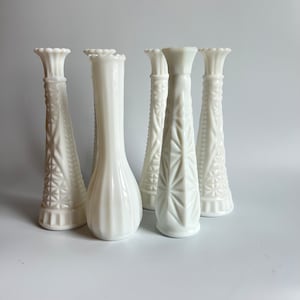 Milk Glass Vase Lot of 6