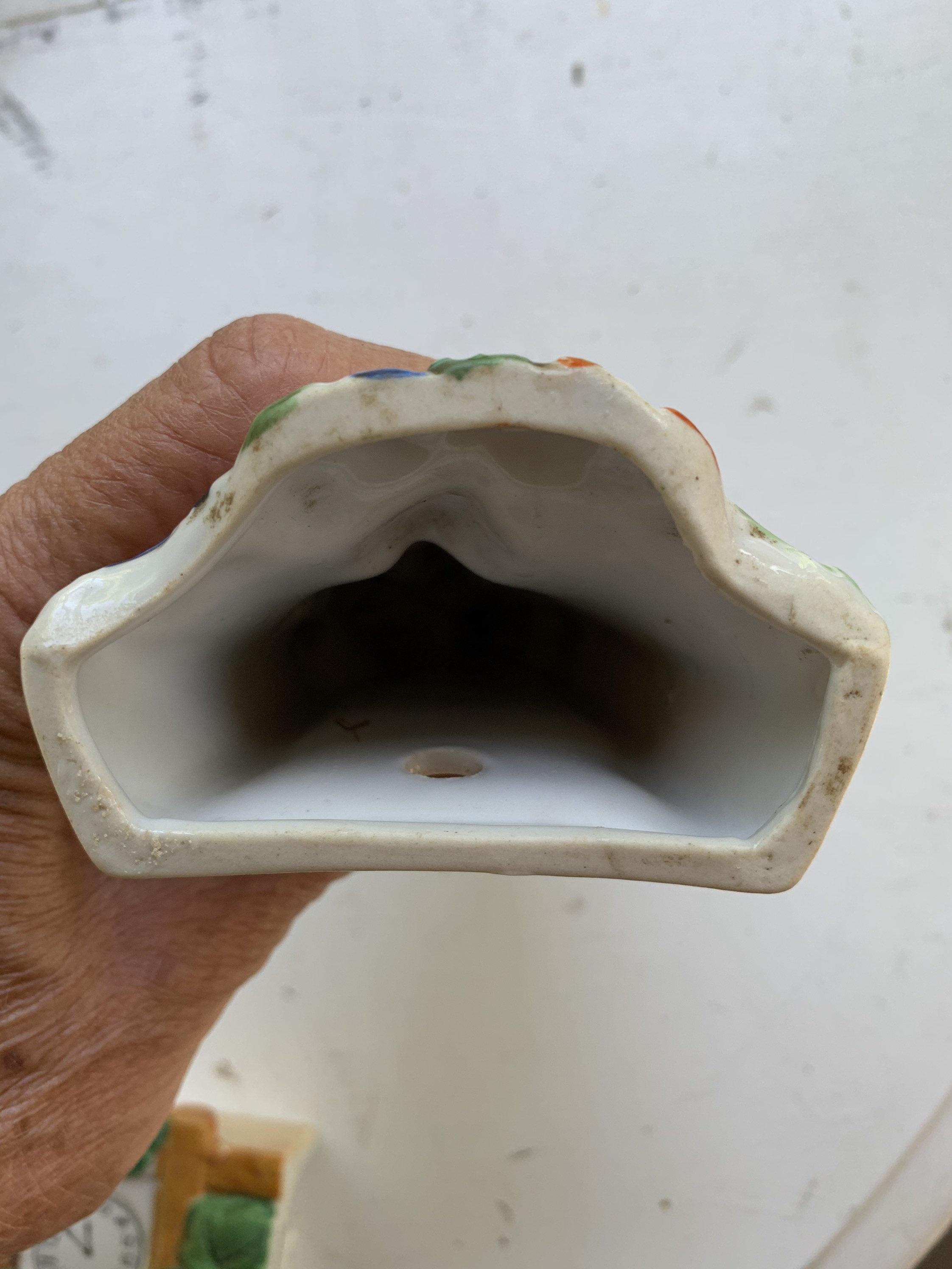 ヴィンテージ セラミック 壁掛けポケット花瓶 コロニアル マン 日本製