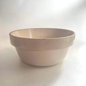 Stoneware Mixing Bowl 10” Large Beige White Crock Bowl
