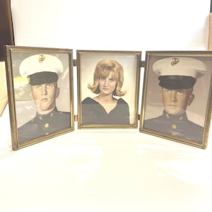 Photo Frame Gold Ornate Metal Triple Frame 8 x 10 Table Top