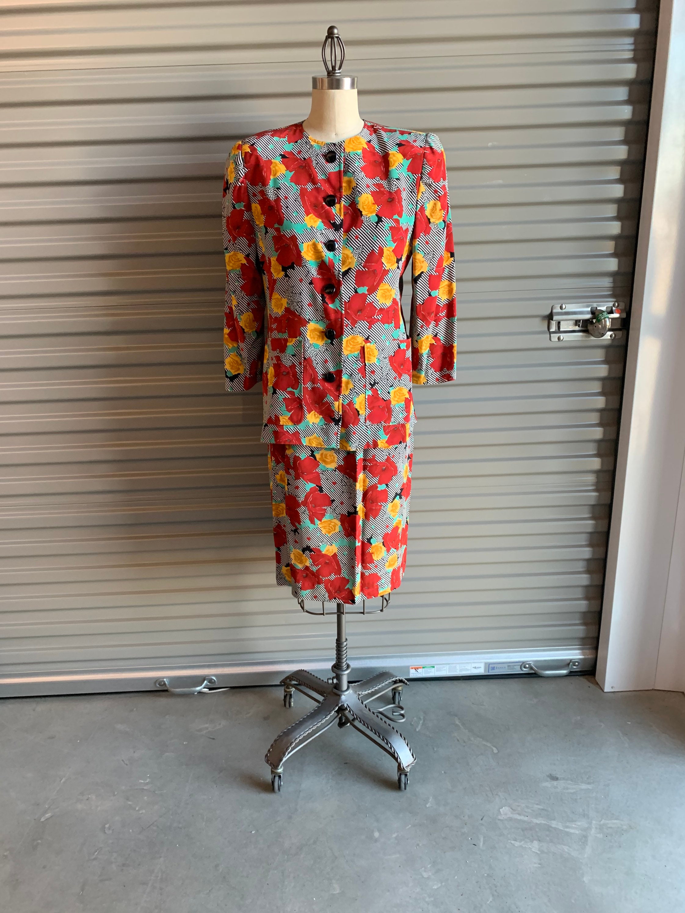 Oscar de la Renta vintage 花柄 スカート 9A3 Oscar de la Renta vintage 花柄 スカート 9A3