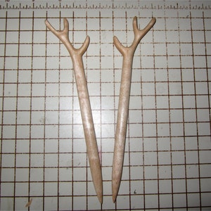 Hair Sticks - Matching Pair of Antlers in Maple