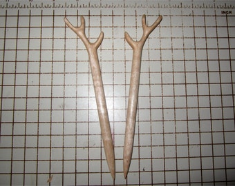 Hair Sticks - Matching Pair of Antlers in Maple