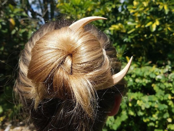 Hair Stick - Crescent Moon in Maple