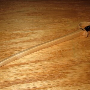 Hair Stick Pirate Cutlass with Curved Extended 6 inch Blade in Maple Wood image 6
