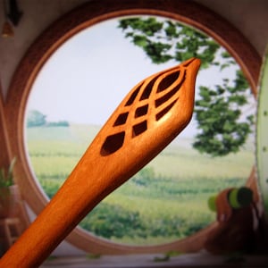 Hair Stick - Wizard&#39;s Staff Hair Toy in Maple Extended 6 inch Length