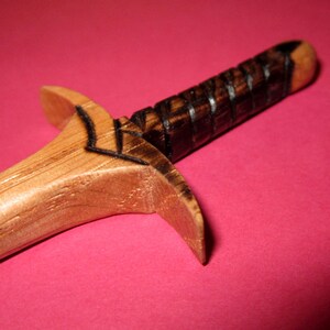 Hair Stick Fantasy Sword 8 Hair Toy in Oak Extended 6 Inch Length image 4
