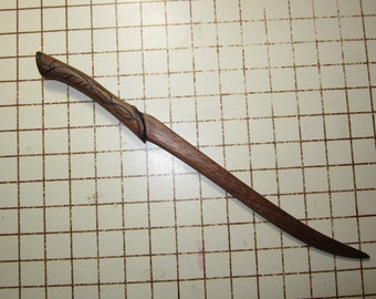 Hair Stick - Legolas Fighting Knife in Solid Walnut