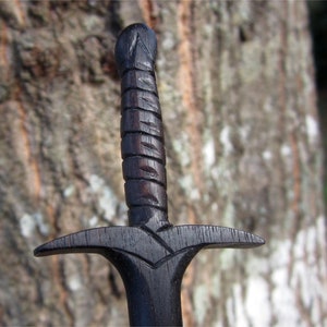 Hair Stick - Fantasy Sword 8 Hair Toy  in Ebonized Walnut