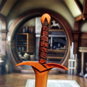 Hair Stick - Fantasy Sword 8 Hair Toy  in Cherry Wood