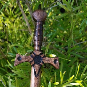 Hair Stick Fantasy Sword 9 in Walnut Wood image 1
