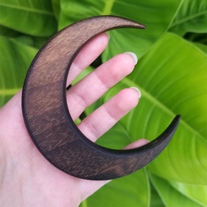 Hair Stick - Crescent Moon in Ebonized Walnut