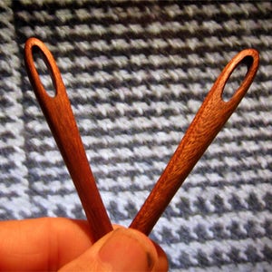 Hair Stick - Sewing Needles in Mahogany