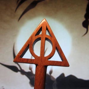 Hair Stick - Deathly Hallows Symbol in Walnut