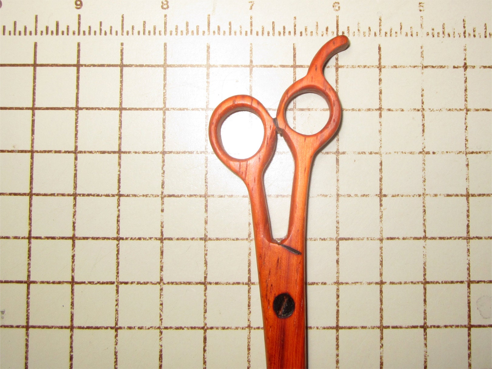Hair Stick - Grooming Shears in Padauk Wood