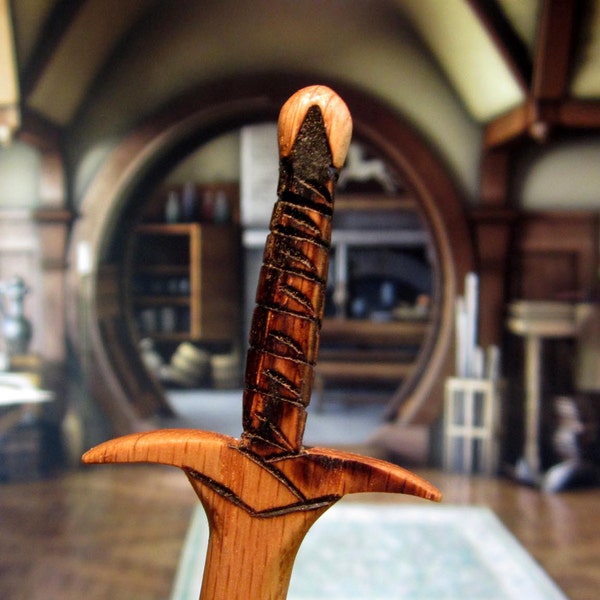 Hair Stick - Fantasy Sword 8 Hair Toy  in Oak