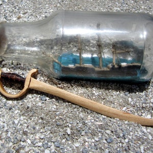 Hair Stick - Pirate Cutlass with Curved  5 inch Blade in Maple Wood