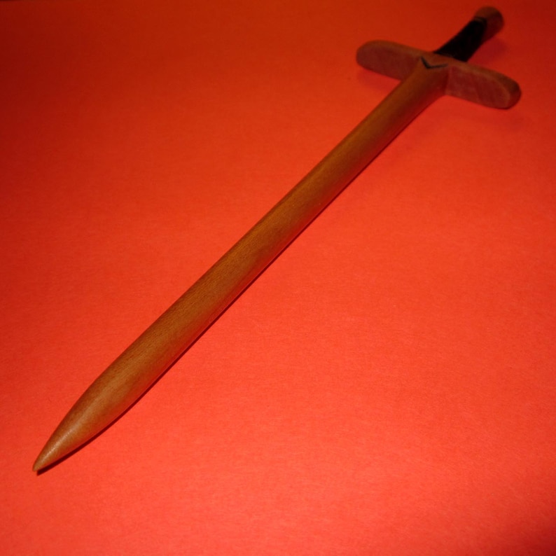 Hair Stick Fantasy Sword 6 in Cherry Wood