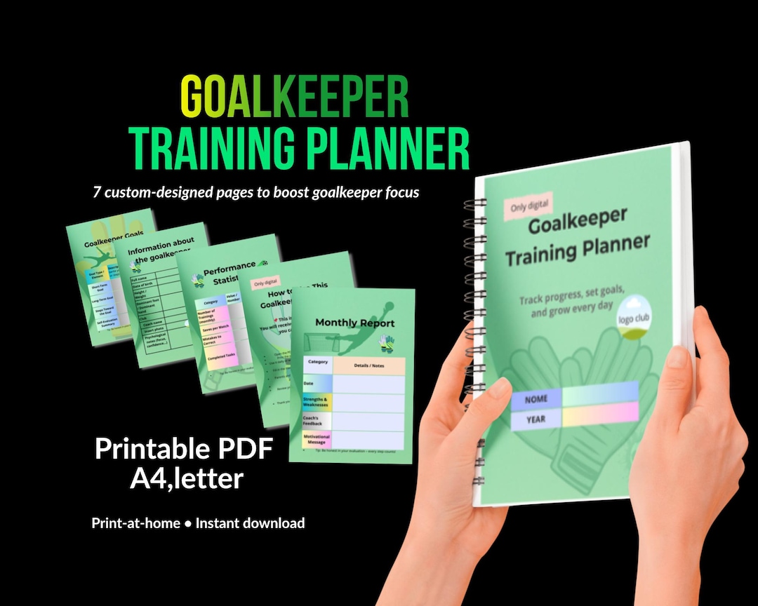 Goalkeeper Training Session Plan.pdf Football Goalkeeper Planner – Youth Training Journal (printable PDF ...