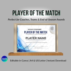 Jugador del Partido – Plantilla Editable de Fútbol