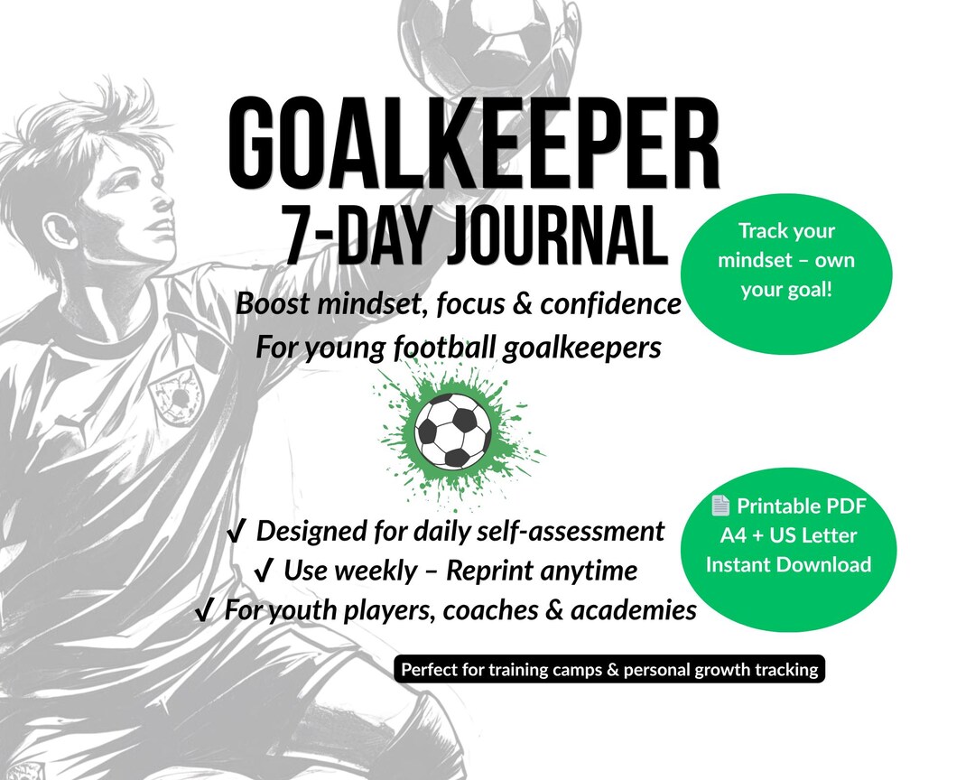 Goalkeeper Mindset Journal | Mental Focus & Football Mindset Tracker ...
