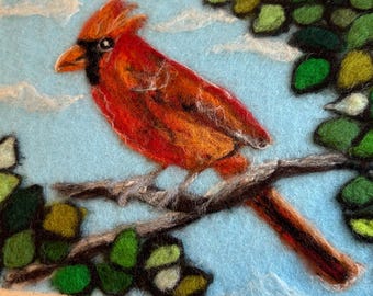 カーディナルニードルフェルト製 5x7インチ 無地グリーティングカード