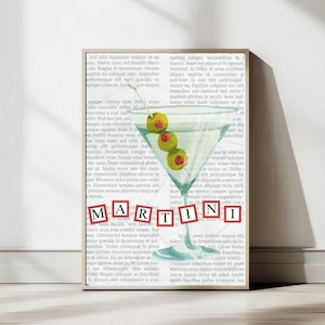 Vintage Martini Cocktail Print: Retro Bar Cart Art (Digital Download)