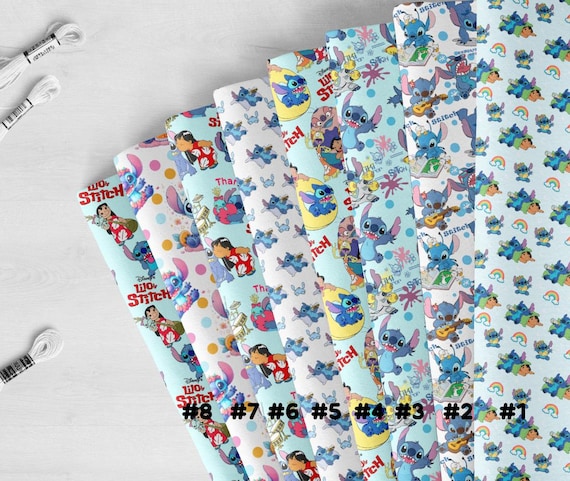 Faux Leather Sheets,Disney Style Stitch Print,Lilo Stitch Synthetic Leather,DIY Leather/Bag Making Crafts Leather