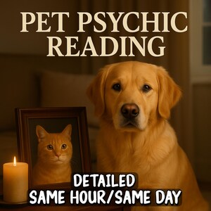 Leitura psíquica de animais de estimação na mesma hora | Insights sobre animais vivos ou falecidos | Comunicador animal para gatos, cães e muito mais | Leitura telepática sem ferramentas