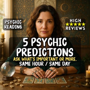 5 Psychic Predictions, Love Reading, Medium Clairvoyant Insight, Psychic Spiritual Guidance, Fast Psychic Reading, Medium Reading, Same Hour