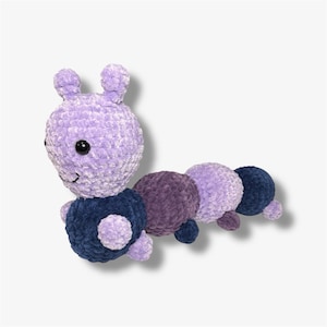 Handmade Crochet X-Large Purple Caterpillar Plushie