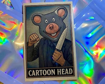 Ideal BBC Johnny Vegas Cartoon Head Knife-stickers, set van 5