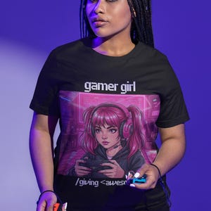 Divergent Fit Adult Gamer Girl T-Shirt: Retro Gaming Fashion